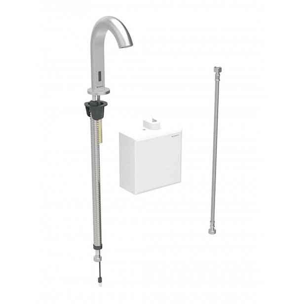Geberit Piave - Elektronický umyvadlový ventil, bateriové napájení, easy to clean, kartáčovaný nerez 116.163.SN.1