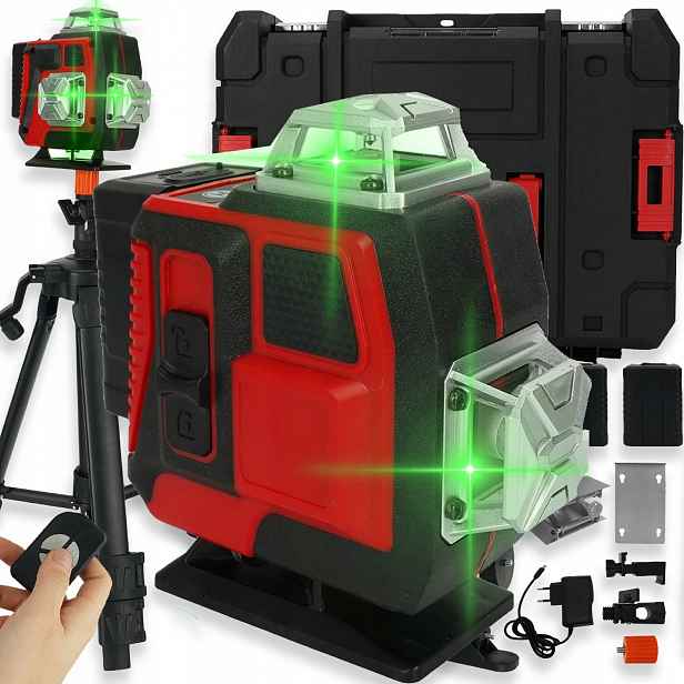 Laserová VODová Váha Křížový Laser 4D 16 Čar 360 Laser Sada Stativ