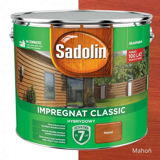 Sadolin Klasický Ochranný A Dekorativní Hybridní Impregnát Na Strom 9 L Mahagon