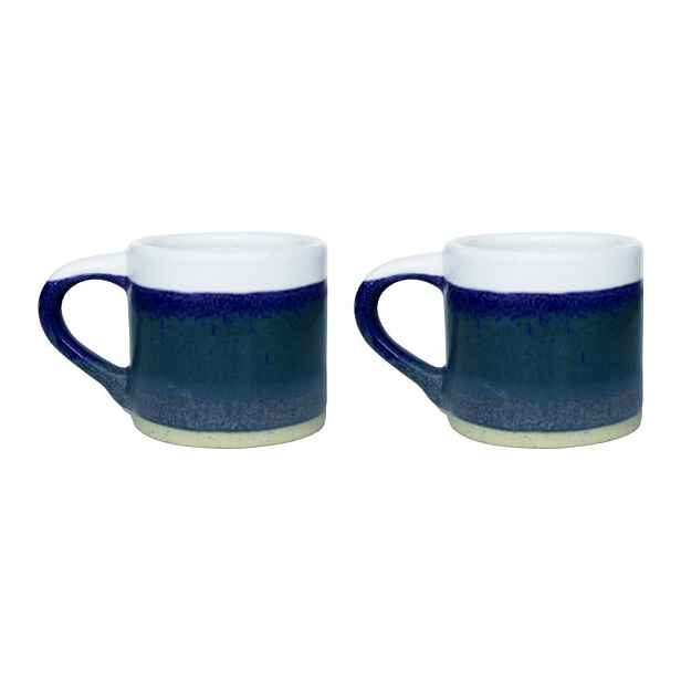 Tmavě modré hrnky v sadě 2 ks na espresso z kameniny 80 ml Marlow – Sass & Belle