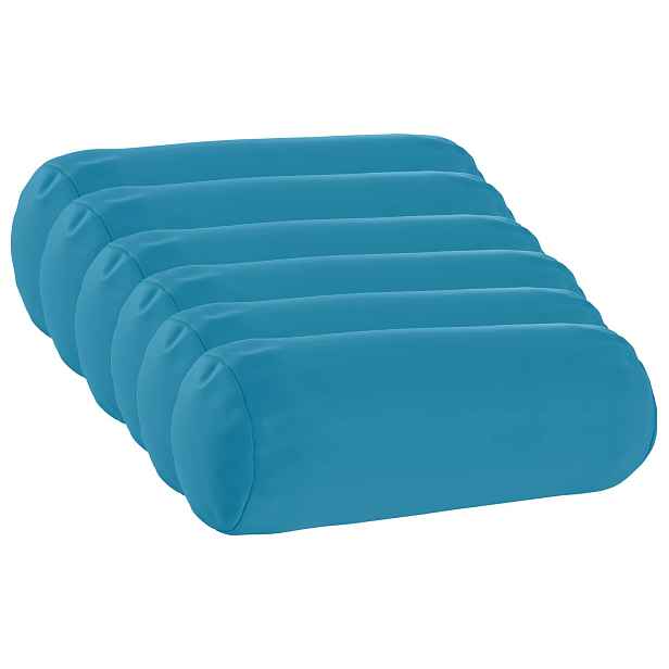 vidaXL Polštář 6 ks HEERLEN Světle modrá Ø 15 x 40 cm Polyester