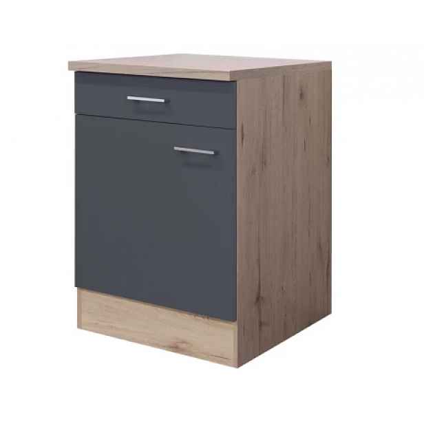 Dolní kuchyňská skříňka Tiago US60, dub san remo/šedá, šířka 60 cm