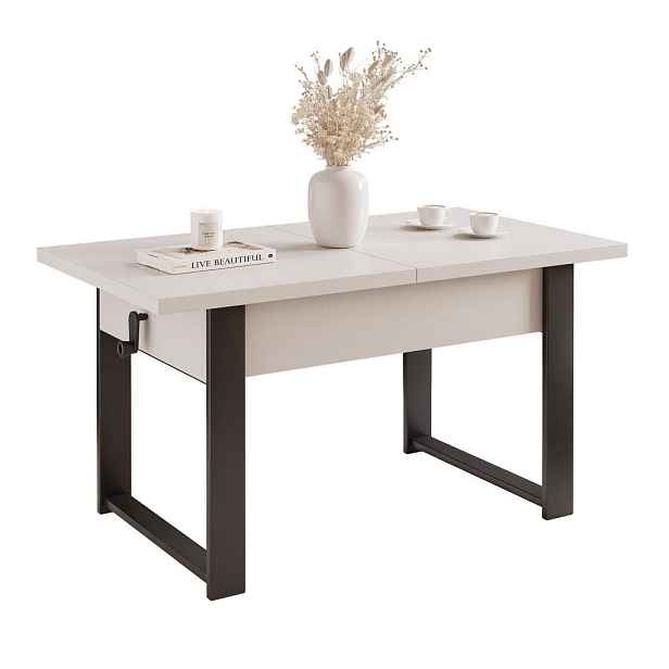 Idohome KONFERENČNÍ STOLEK TIVOR 3 v 1, 120-157 cm, výškově nastavitelný, černý / kašmírový