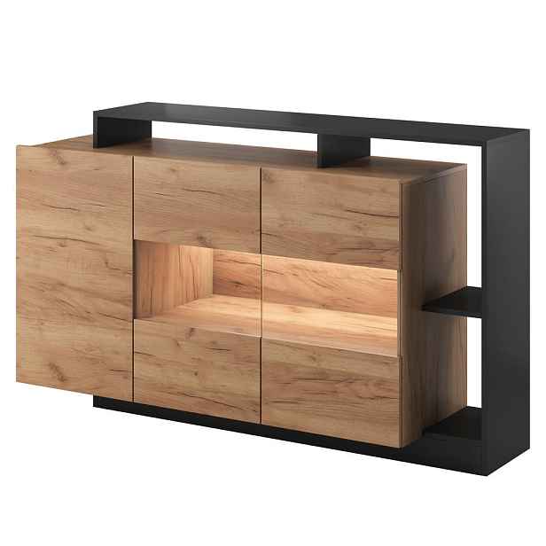 MASSENO KOMODA ALBINA, 155/94/44 cm se 3 dvířky, oranžová