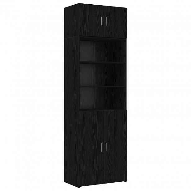vidaXL Úložná skříň se policemi Černý dub 70 x 42,5 x 225 cm