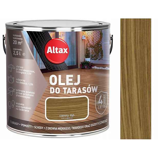 Altax Olej Na Terasy A Dřevo 2,5 L Dub Tmavý