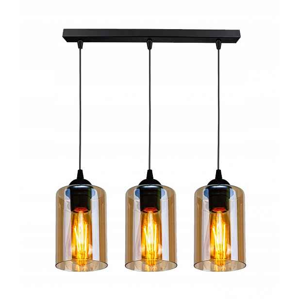 Černé závěsné svítidlo 3XE27 Bistro Candellux