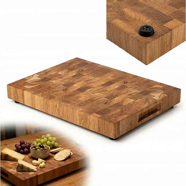 Dubová Deska End Grain 30x40 bouřková prémiová na nožkách Kuchyňský Blok