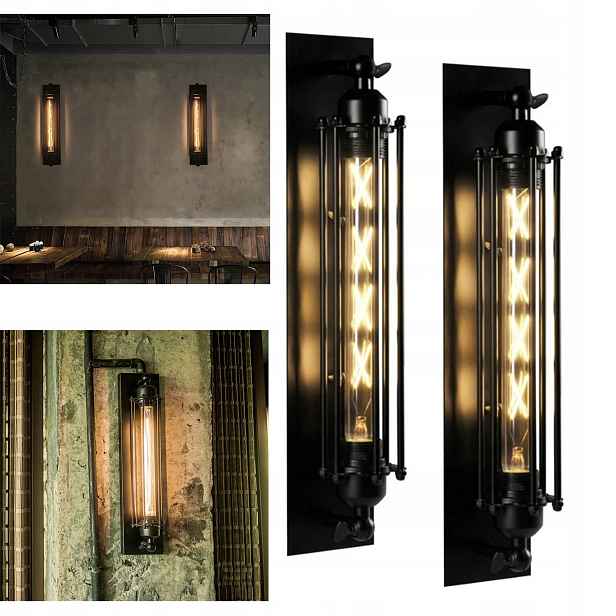 2ks Retro lampa Starožitná nástěnná lampa Vintage Industrial Klec Nástěnné svítidlo Pokoj