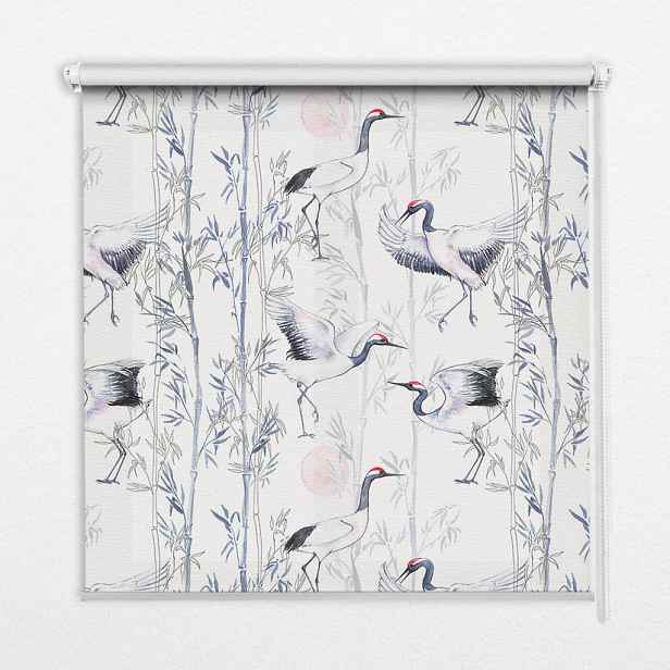 TULUP VNITŘNÍ roleta - okenní roleta - roleta - 80x180 cm - Volavky a stromy