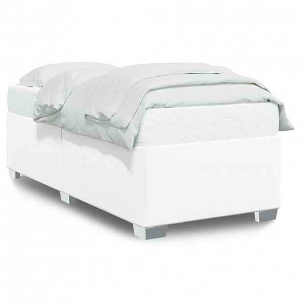 vidaXL Rám postele bílý 90 x 190 cm umělá kůže
