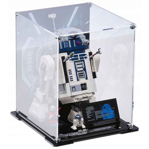 Vitrína s pozadím Blacked Brick pro Lego 75379 Star Wars R2-D2