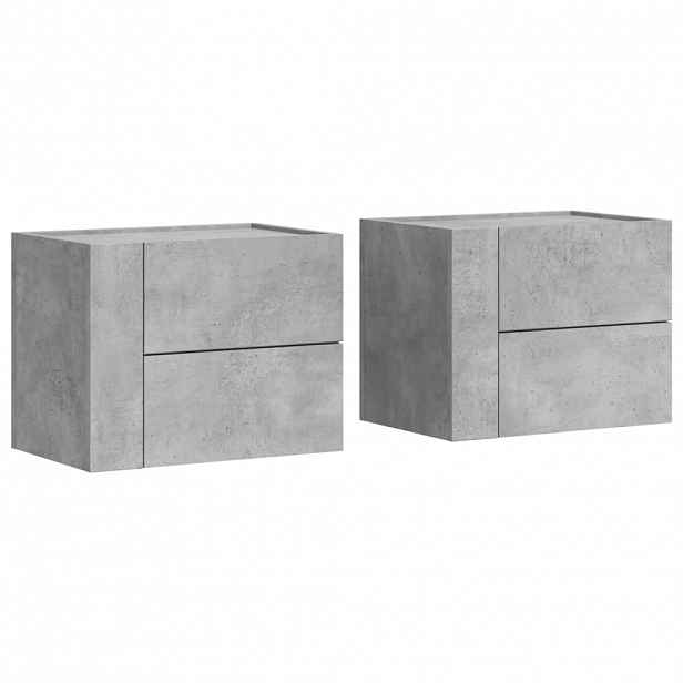 vidaXL Nástěnné noční stolky 2 ks betonově šedé 45 x 30 x 35 cm
