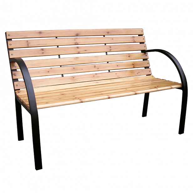 Zahradní lavička LACEA dřevo / kov Tempo Kondela