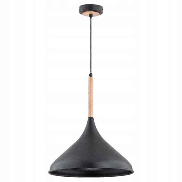 Industriální závěsná lampa Gasolina 1xE27 15W černá-dřevěná Alfa