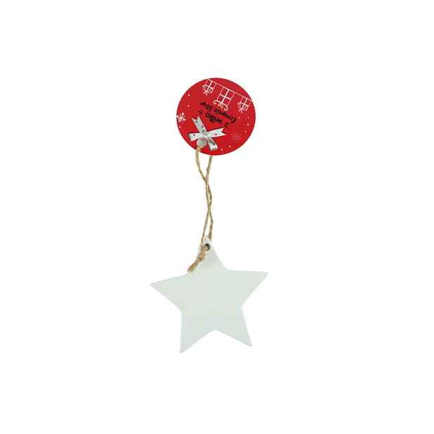 Keramická vánoční ozdoba CLAY STAR 8 cm, bílá