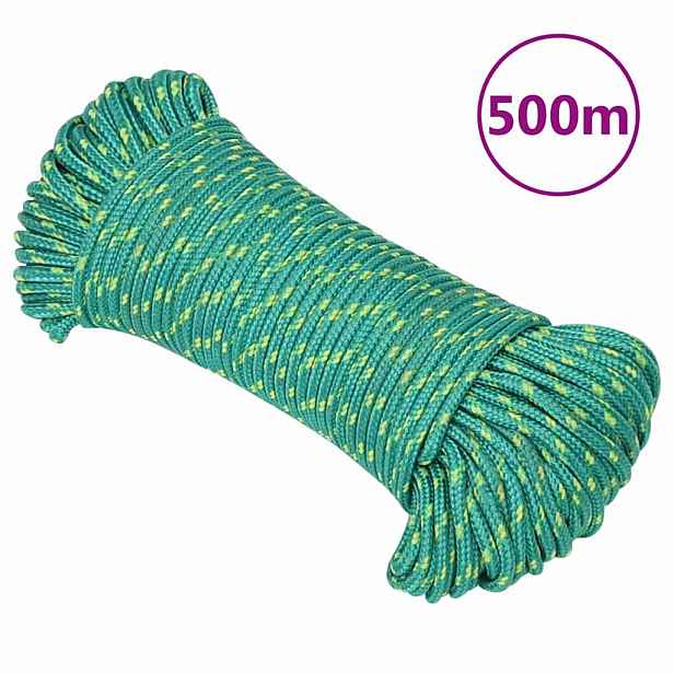 vidaXL Lodní lano zelené 3 mm 500 m polypropylen
