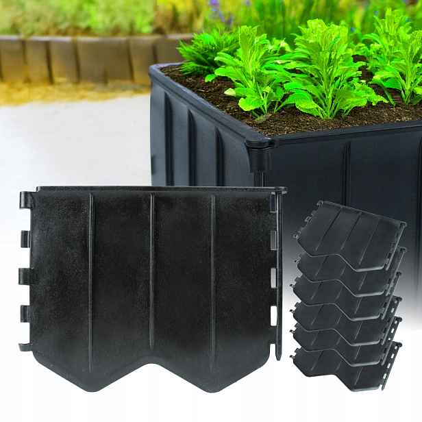 Zapichovací Zahradní Lem 12 cm 15 m Plast trávníkový černý