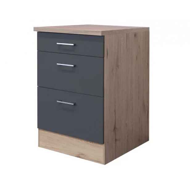 Dolní kuchyňská skříňka Tiago, dub san remo/šedá, šířka 60 cm