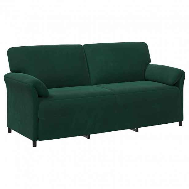 vidaXL 3-místné sofa Tmavě zelená 198 x 83 x 95 cm Samet