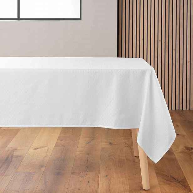 Bílý Ubrus Na Stůl S Jemným Geometrickým Vzorem Artea 140 X 240 CM