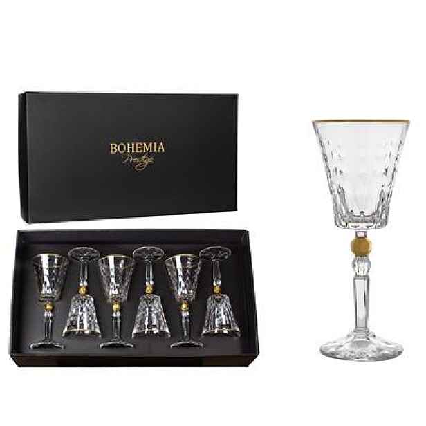 Bohemia Prestige Conte Gold Sklenice Na Víno 6 Ks