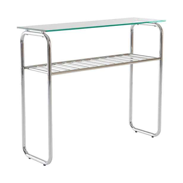 Konzolový stolek se skleněnou deskou v leskle stříbrné barvě 32x100 cm Walle – Jotex