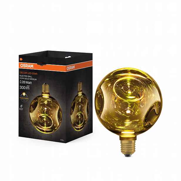 Led žárovka E27 Kula 3.5W 300lm 2700K Zlatá Dekorativní Electro Glass M