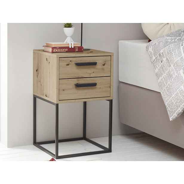 Noční stolek se 2 zásuvkami Suna, dub artisan