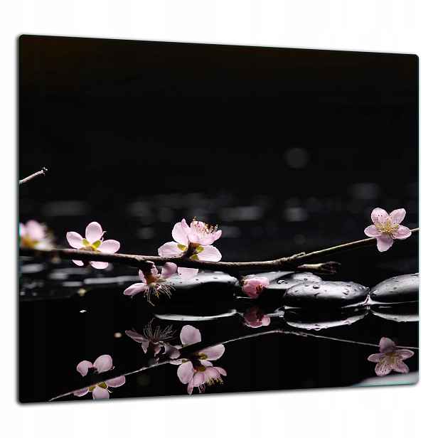 Skleněná Ochranná Deska Panel Lepidlo 65x60 Květiny