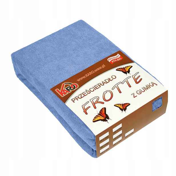 Froté prostěradlo s gumičkou 200x200 modré Karo