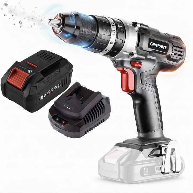 Graphite Aku Vrtačka 58G010 Akumulátor 6AH Udar 18V Energy+ Sada