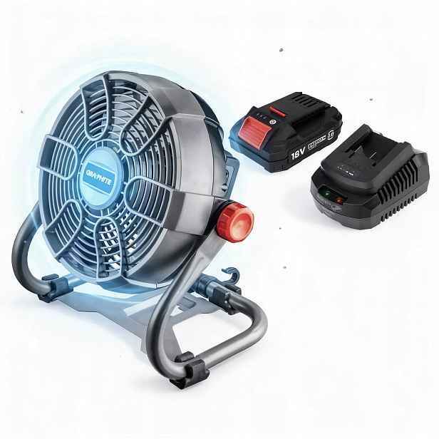 Graphite Akumulátorový A Síťový Ventilátor 58G080 18V Akumulátor 2AH Sada