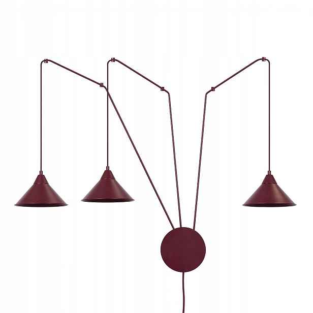 Lampa Abramo 3 bordó 3×E27, ocel