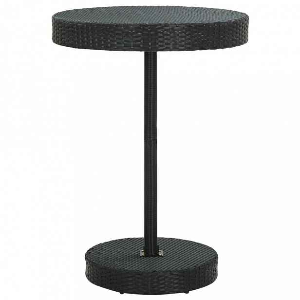 Zahradní stůl Ø 75,5 cm polyratan Černá