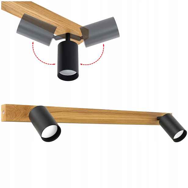 Nástěnná Led lampa stropní svítidlo Dubová Modern 90x16 cm GU10 Pohyblivá Nástěnný