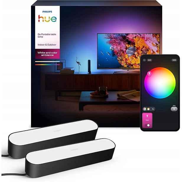 Stolní lampa podlouhlá Led Rgb Gamingová Tv Pc Play Philips Hue 2 ks