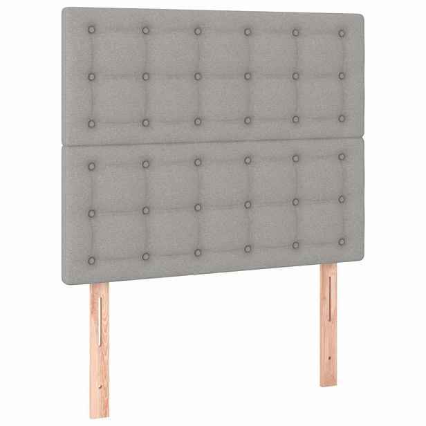 vidaXL Čelo postele světle šedé 90x5x118/128 cm látkové