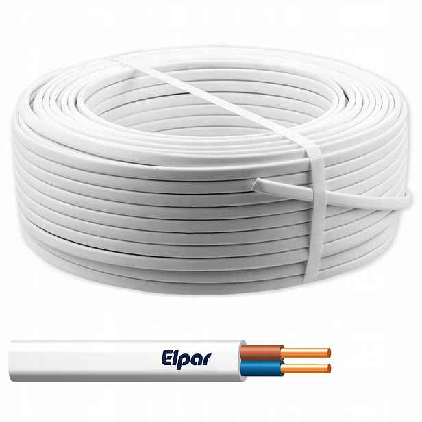 Kabel YDYp 2X2,5 450/750V plochý drát bílý Elpar balení 100 m