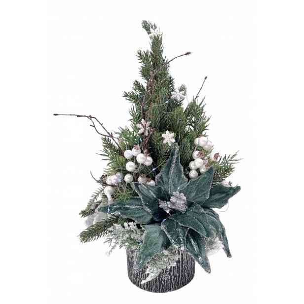 Led vánoční stromek dekorace s poinsettií