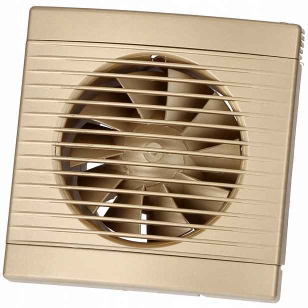 Stropní Nástěnný Ventilátor Zlatý S Časovým Spínačem Timer Fi 100
