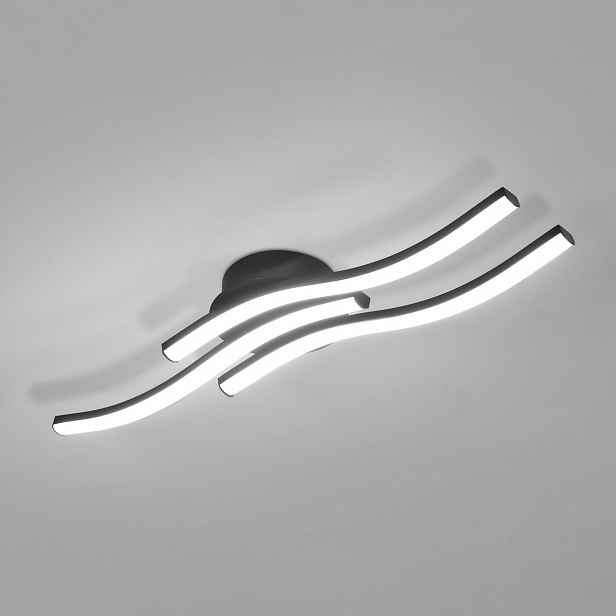 Stropní závěsné Led svítidlo, černý moderní lustr do obývacího pokoje, 18W, 6500K