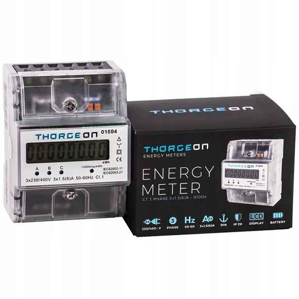 Thorgeon 3-fázový Měřič Energie 6A Din