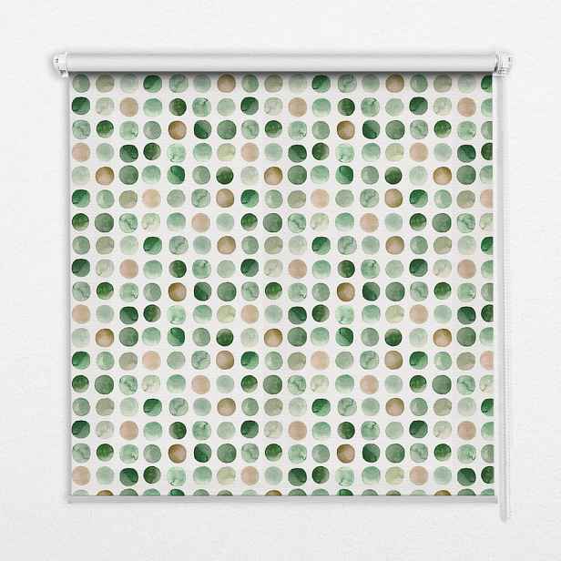 TULUP VNITŘNÍ roleta - okenní roleta - roleta - 60x140 cm - Zelené kruhy
