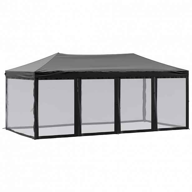 vidaXL Skládací party stan s bočními stěnami černý 3 x 6 m