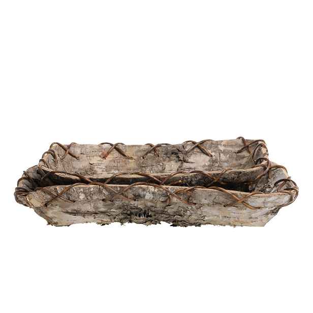 2ks dekorační podnos z březové kůry Birch Tray - 35*23*6 / 30*20*6 cm Chic Antique