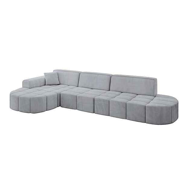 ALTDECOR ROHOVÁ SEDAČKA s otomanem, levá LIVO-L2 337x173x79,5 Šedá Velur