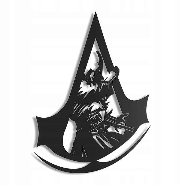 Dřevěný 3D obraz Assassin`s Creed Nástěnná Dekorace Dárek XL
