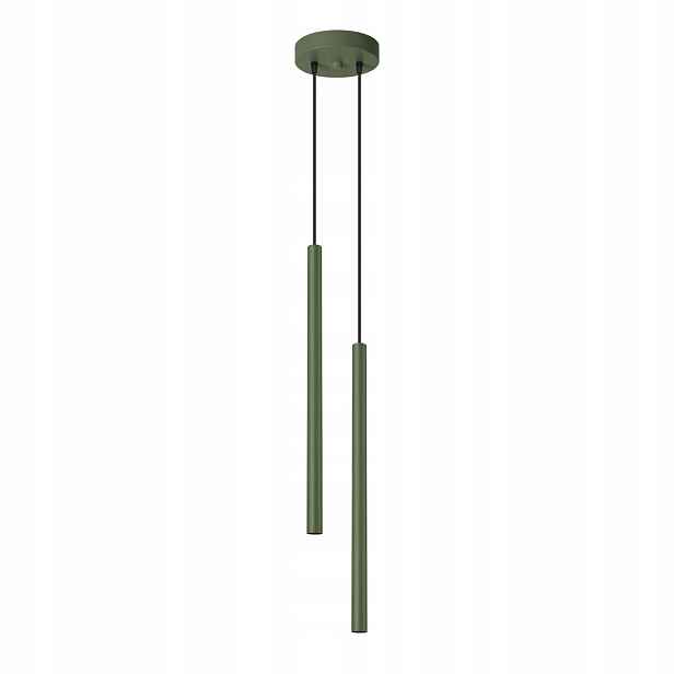 Sollux Závěsná lampa dvojitá moderní zelená tuba do jídelny nad ostrov