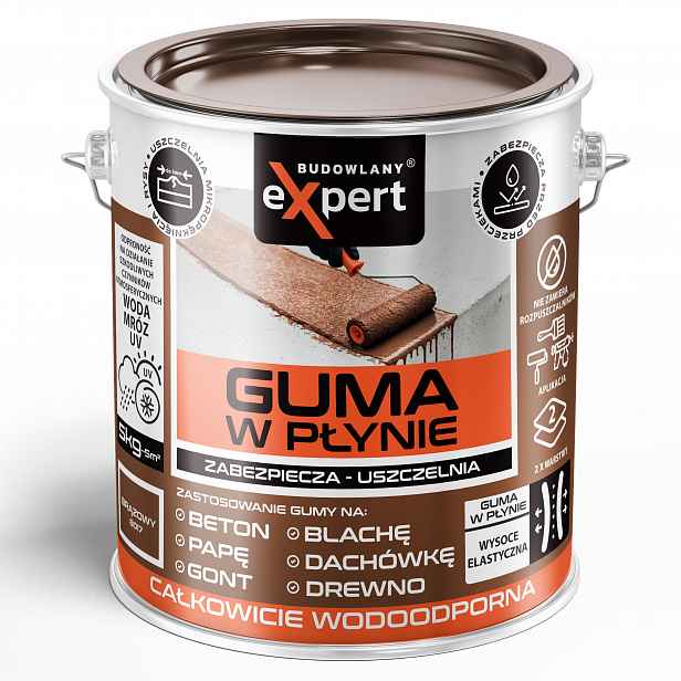 Tekutá těsnící guma Budowlany Expert hnědá 5 l